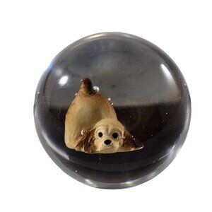 Hagen Renaker Cocker Spaniel Puppy Figurine Sulfide Marble Paperweight Art Glass